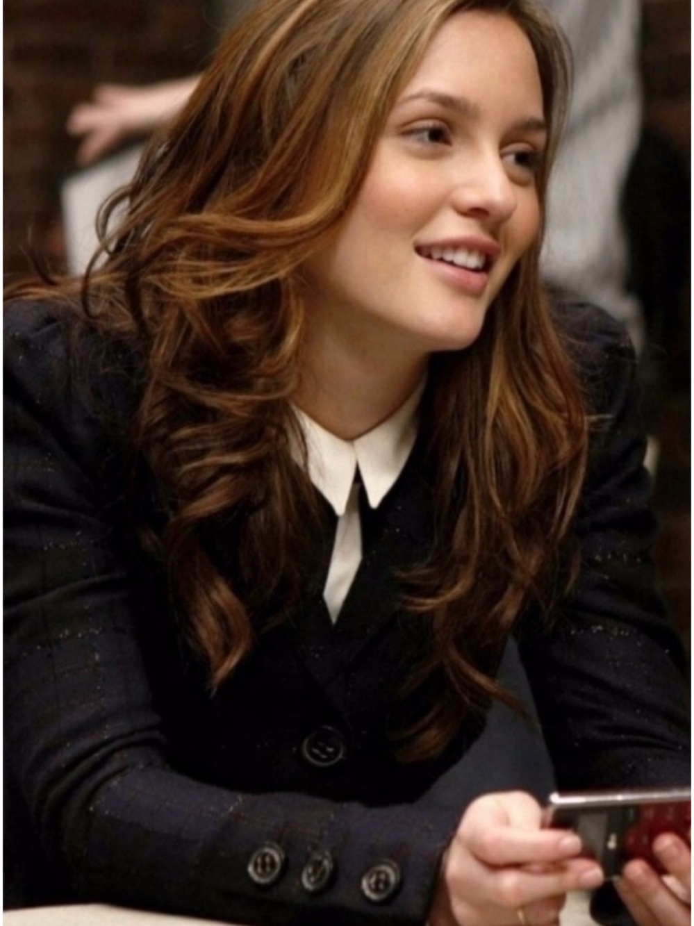 Diane Von Furstenberg Navy and Black Plaid Tailored Blazer 2 Gossip Girl famous